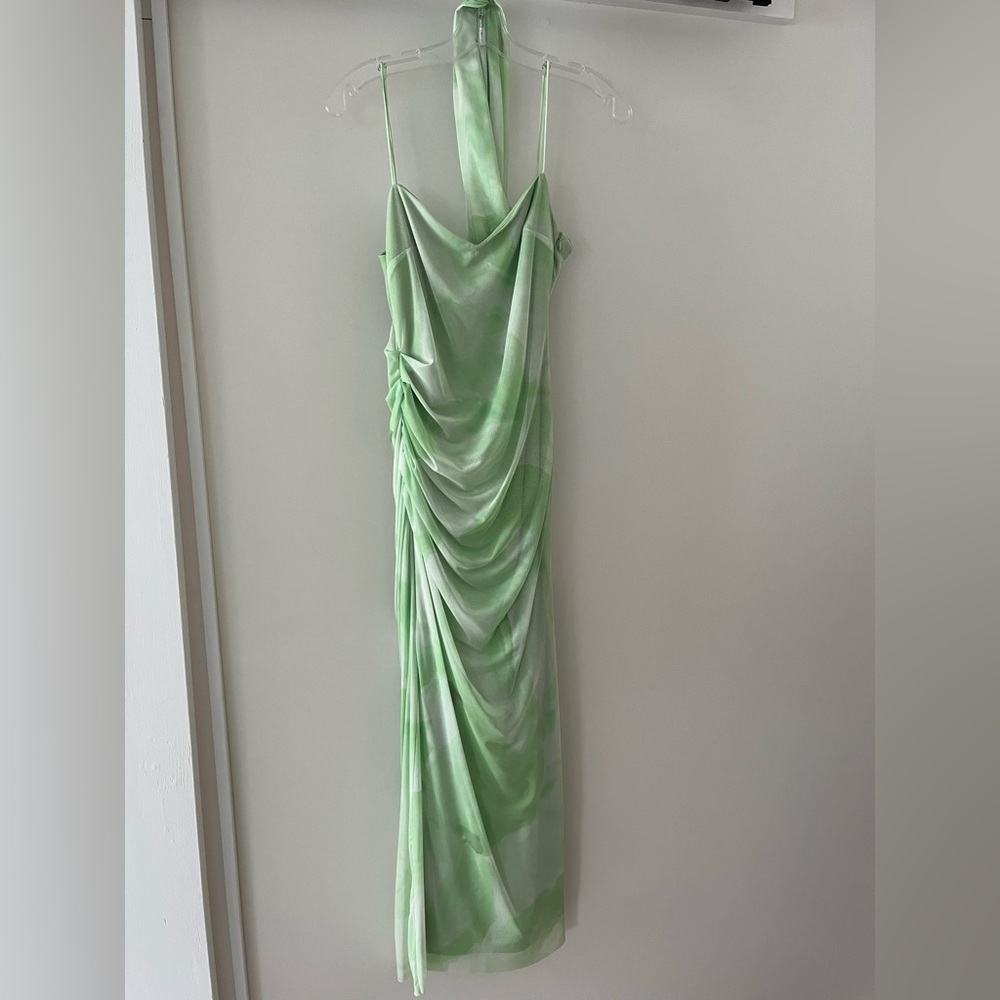 Elegant Green Draped Dress